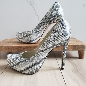 BCBGGeneration Heels Womens 8M Snakeskin Platform Stiletto Dress Shoes
